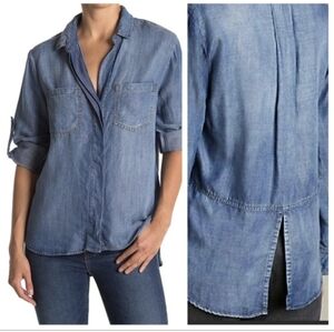 Anthropologie Cloth & Stone Chambray Longsleeve Button Down Shirt